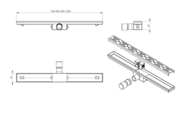 Eco RVS douchegoot 60-100 cm