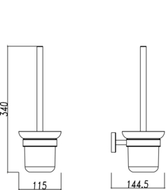 Wiesbaden 304 toiletborstelhouder met borstel RVS