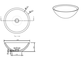 B-stone opzetwastafel 40 x 14 cm