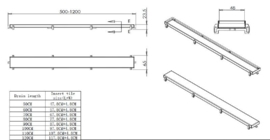 Wiesbaden RVS tegelrooster 50-100 cm