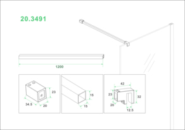 Slim stabilisatiestang 120 cm mat zwart