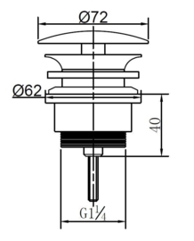 Wiesbaden vaste waste 5/4" chroom (niet afsluitbaar)