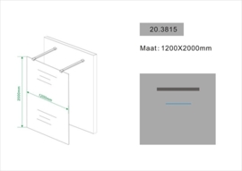 Wiesbaden inloopdouche vrijstaand (120 of 140 cm) 10 mm glas