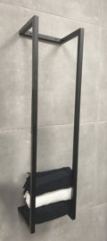 Loft industrieel handdoekrek 95x25x2cm mat-zwart