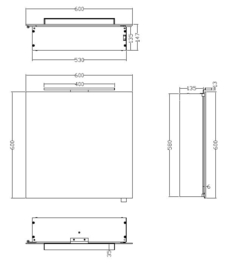 Wiesbaden luxe spiegelkast met LED verlichting 60x60x14 cm