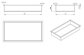 Inbouwnis 30x60x10cm mat-zwart