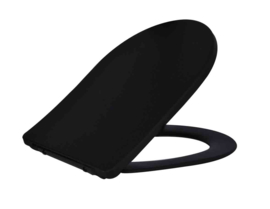 Wiesbaden Shade Slim toiletzitting + deksel one-touch mat-zwart