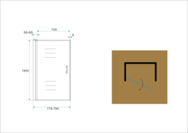 Wiesbaden Eco nisdeur met profiel (80, 90 of 100 cm) 6 mm glas