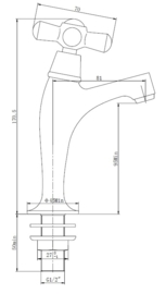 Wiesbaden Lento toiletkraan, chroom