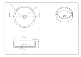 Wiesbaden hamerslag hardstenen opzetwastafel rond 40x12 cm