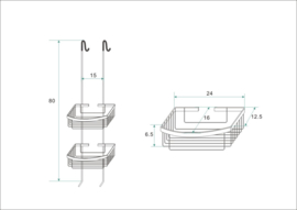 Wiesbaden Domo ophangrek 80 cm (tbv glazen wand) chroom of geborsteld staal