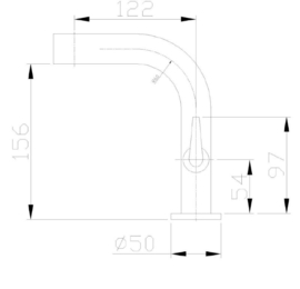 Wiesbaden Alpha toiletkraan ultra plat, chroom