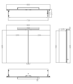 Wiesbaden luxe spiegelkast met LED verlichting 80x60x14 cm