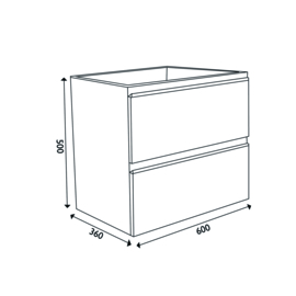 Wiesbaden onderkast houtnerf grijs 60x36x50, 80x36x50 of 100x36x50 cm