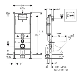 Geberit Duofix Basic UP100 inbouwreservoir + frame + isolatieset en bevestigingsset