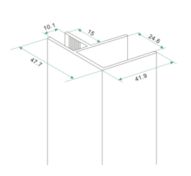 Wiesbaden hoekprofiel (tbv Wiesbaden nisdeur + profiel met zijwand 10 mm glas)