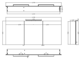 Wiesbaden luxe spiegelkast met LED verlichting 140x60x14 cm