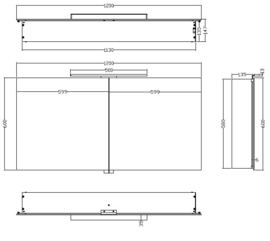 Wiesbaden luxe spiegelkast met LED verlichting 120x60x14 cm