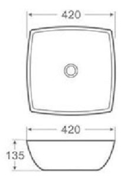 Wiesbaden Plaza opzet wastafel 42x42x13,5 cm wit