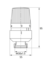 Thermostatische radiatorventiel 1/2''x15mm haaks mat-zwart