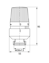 Thermostatische radiatorventiel 1/2''x15mm recht mat-zwart