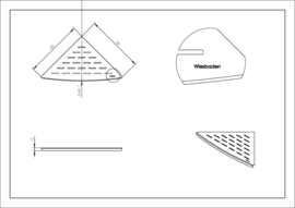 InWall hoekplanchet 29x29 mat-zwart