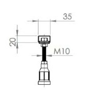 Badpotenset verstelbaar M10/60 (universeel)