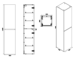 Wiesbaden Vision kolomkast 160x35x35 cm houtnerf grijs