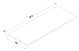 Wiesbaden Lotus topblad 120x46 cm naturel eik