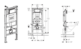 Geberit UP320 + Trevi wandcloset + Menir zitting + drukplaat en isolatieset