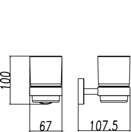 Wiesbaden 304 glashouder rond met glas RVS