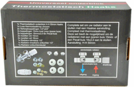 Set onderblok compl. haaks (links) 16x2,0 +15 knel chroom