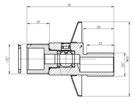 Wiesbaden set afsluitbare s-koppelingen 1/2"x3/4" + rozet, chroom