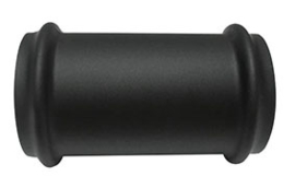 Mat zwart koppelstuk 32mm tbv vloerbuis