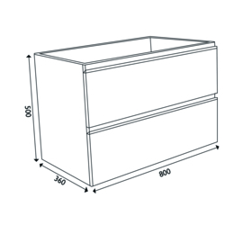 Wiesbaden onderkast  wit 60x36x50, 80x36x50 of 100x36x50 cm