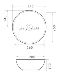 Kimo opzetwastafel 27,5x27,5x10,5 cm mat-zwart