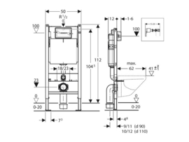 Geberit UP100 + Vesta Rimless wandcloset + Flatline zitting + drukplaat en isolatieset