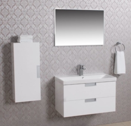 Wiesbaden badmeubelset incl. spiegel en zijkast (80x42x50 cm) wit