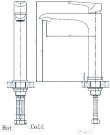 Wiesbaden Tarma éénhendel wastafelmengkraan (26 cm hoog) chroom, wit-chroom of zwart-chroom