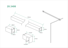 Slim profielset+stabilisatiestang 120cm koper