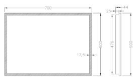 Wiesbaden Quatro LED condensvrije spiegel 70x50x4,3 cm