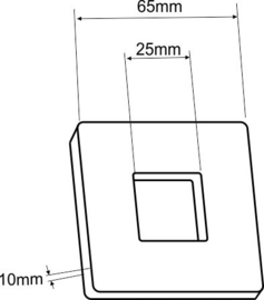 Wiesbaden 304 overschuifrozet (tbv douchearm vierkant 65-25) RVS