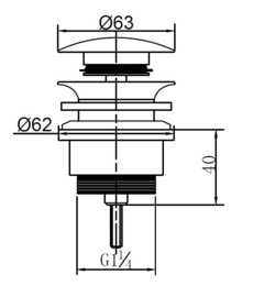 Wiesbaden clickwaste max. 6,5 cm 5/4" RVS-look