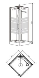 Thermo complete douchecabine 80x80x218 cm alu 5mm glas