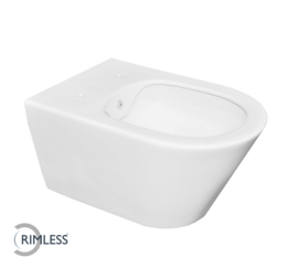 Luxe rimless wandcloset 53 cm met bidet-functie mat-wit