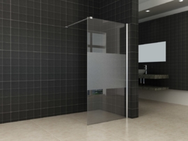 Wiesbaden inloopdouche met muurprofiel + 1/3 mat glas (70, 80, 90, 100, 110 of 120 cm) 10 mm glas