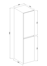 Marmaris kolomkast 160x35x35 cm mat zwart