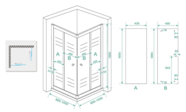 Eco hoekinstap douchecabine 5mm 100x100x190cm helder glas