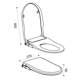 Wiesbaden luxe universele douche toiletzitting met softclose stroomloos