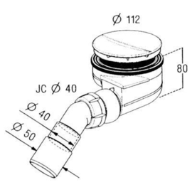 Turboflow douchebaksifon (voor afvoergat 90 mm)